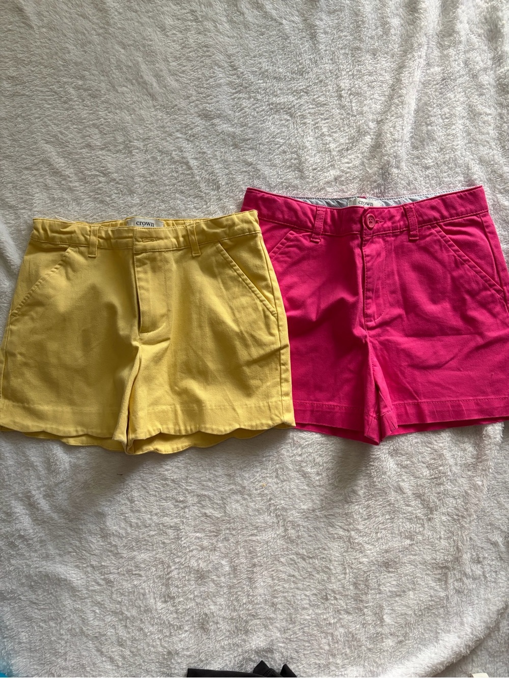 Crown & Ivy Girls Chino Shorts Lot Pink Yellow Size 12